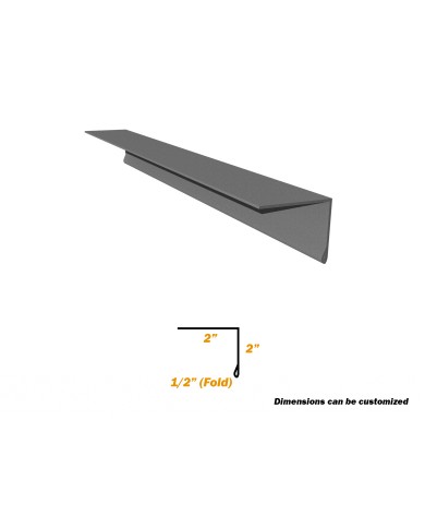 10 Ft, Drip Edge, 2" x 2" x 1/2", 26 Gauge 10 Ft, Drip Edge, 2" x 2" x 1/2", 26 Gauge