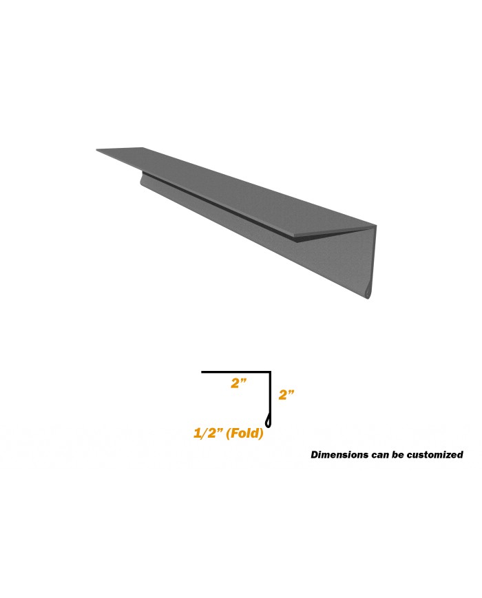 10 Ft, Drip Edge, 2" x 2" x 1/2", 26 Gauge 10 Ft, Drip Edge, 2" x 2" x 1/2", 26 Gauge