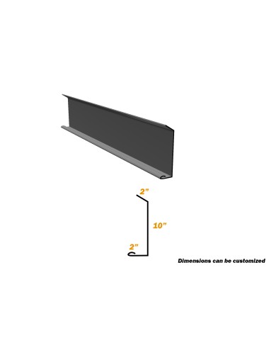 10 Ft, Eave Flashing, 2" x 10" x 2" x 1/2", 26 Gauge 10 Ft, Eave Flashing, 2" x 10" x 2" x 1/2", 26 Gauge