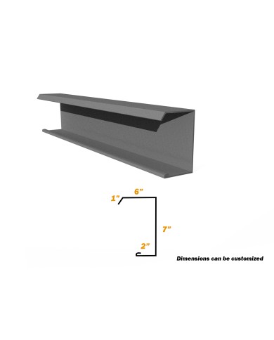 10 Ft, Gable Flashing, 1" x 6" x 7" x 2", 26 Gauge 10 Ft, Gable Flashing, 1" x 6" x 7" x 2", 26 Gauge