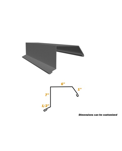 10 Ft, Gable Flashing, 1/2" x 7" x " x 1", 26 Gauge 10 Ft, Gable Flashing, 1/2" x 7" x " x 1", 26 Gauge