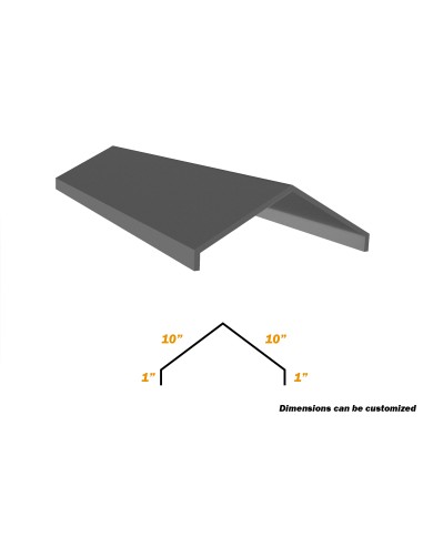 10 Ft, Ridge Caps, 1"x 10" x 10" x 1", 26 Gauge 10 Ft, Ridge Caps, 1"x 10" x 10" x 1", 26 Gauge