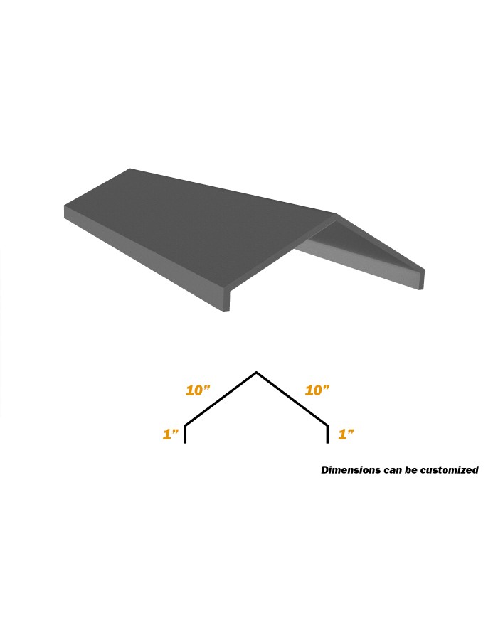 10 Ft, Ridge Caps, 1"x 10" x 10" x 1", 26 Gauge 10 Ft, Ridge Caps, 1"x 10" x 10" x 1", 26 Gauge