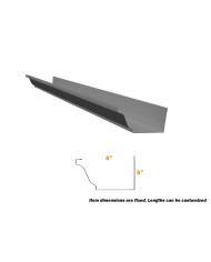 20Ft, Box Gutter, 1" x 8" x 10" x 8" x 1", 26 Gauge.