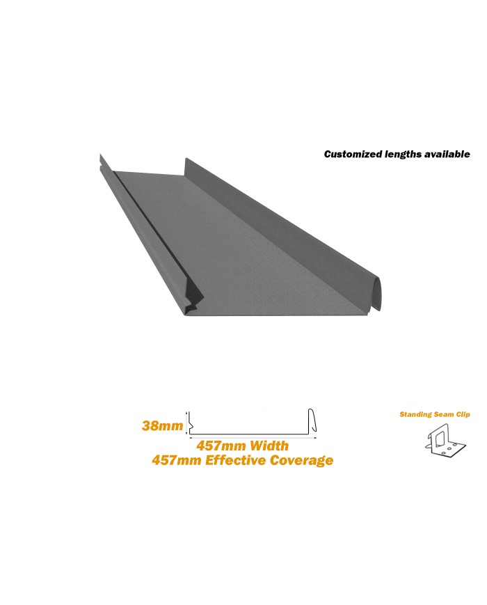18", Standing Seam Roof Panel, 26 Gauge 10Ft 18", Standing Seam Roof Panel, 26 Gauge 10Ft