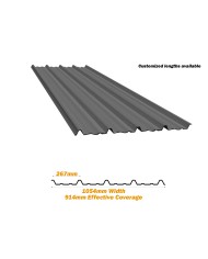42", Corrugated Roofing Panel, 24 Gauge, 10 Ft