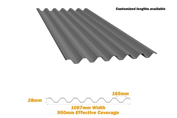 41", Industrial Seven Roofing Panel, 24 Gauge, 10 Ft