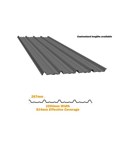 42", NU-Wave Roofing Panel, 26 Gauge, 10 Ft 42", NU-Wave Roofing Panel, 26 Gauge, 10 Ft