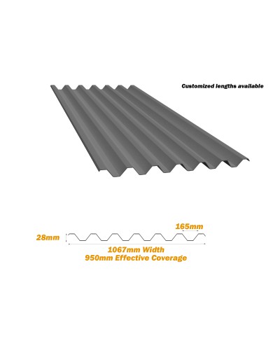 41", Industrial Seven Roofing Panel, 26 Gauge, 10 Ft 41", Industrial Seven Roofing Panel, 26 Gauge, 10 Ft