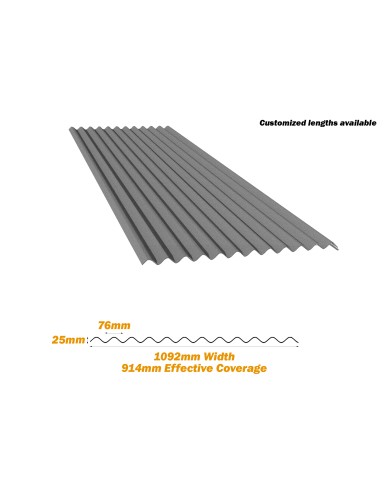 42", Corrugated Roofing Panel, 26 Gauge, 10 Ft 42", Corrugated Roofing Panel, 26 Gauge, 10 Ft